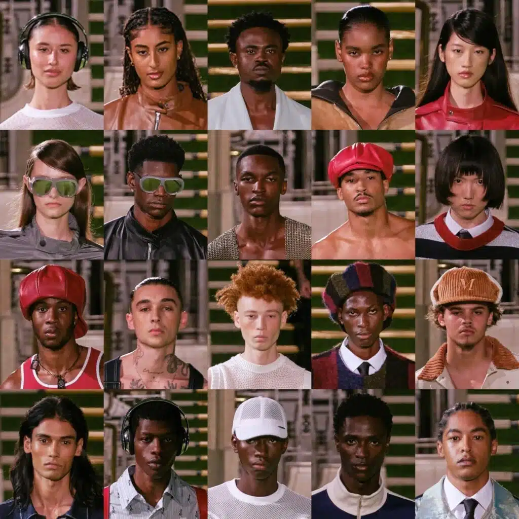 A collage of many different people with various clothing.