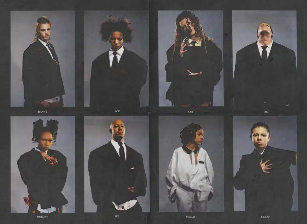 A series of photographs showing different people in suits.