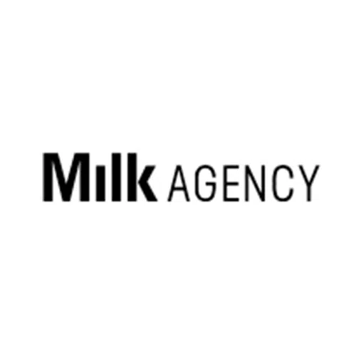 A black and white image of the milk agency logo.