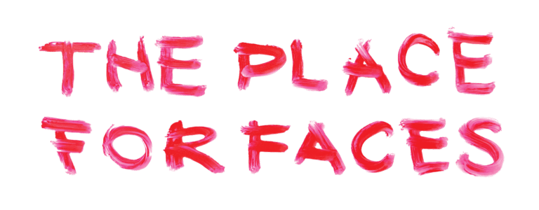 A green background with red letters that say " one play four faces ".